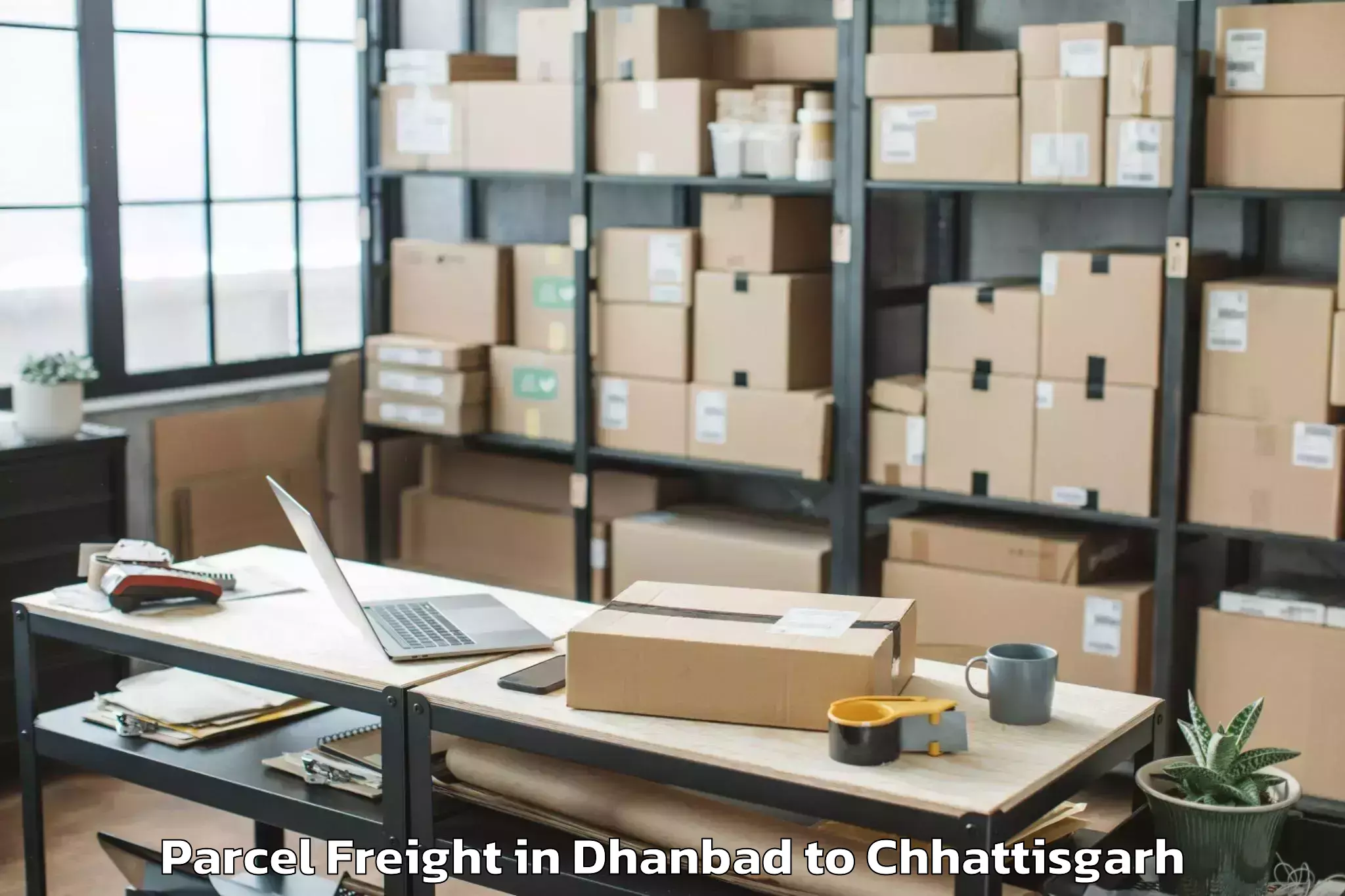 Comprehensive Dhanbad to Bhalai Parcel Freight